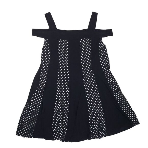 R&M Richards Sleeveless Polka Dot Dress Whimsigoth Pinup B&W Plus Size 3X NEW - Picture 5 of 10